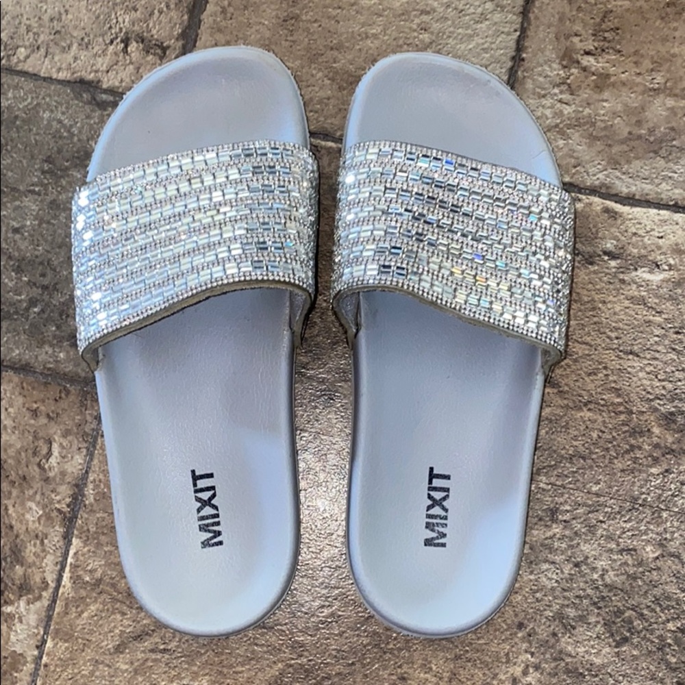 Sparkly slide sandals